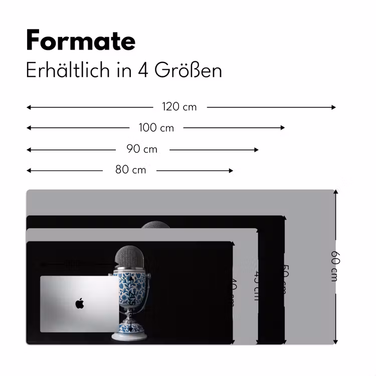 Microfoon - Delfts blauw - Muziek Muismat XXL klein -ysfeer5_duits