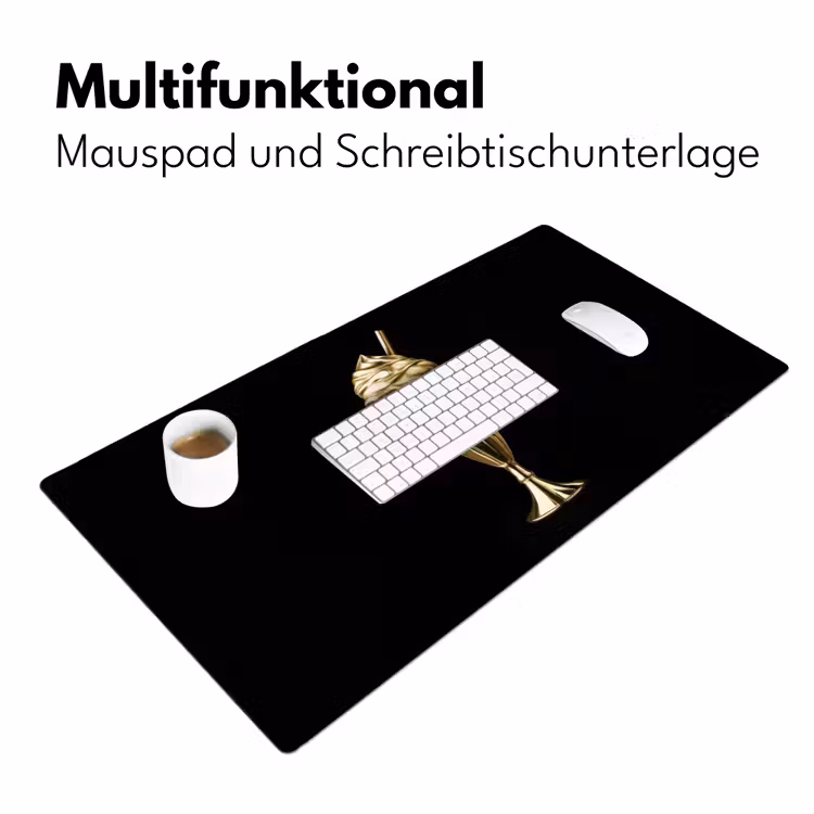 Milkshake - Goud - Drinken - Zwart Muismat XXL klein -ysfeer4_duits