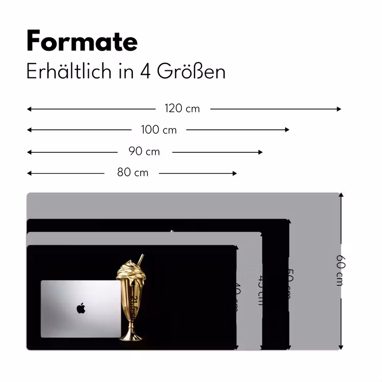 Milkshake - Goud - Drinken - Zwart Muismat XXL klein -ysfeer5_duits
