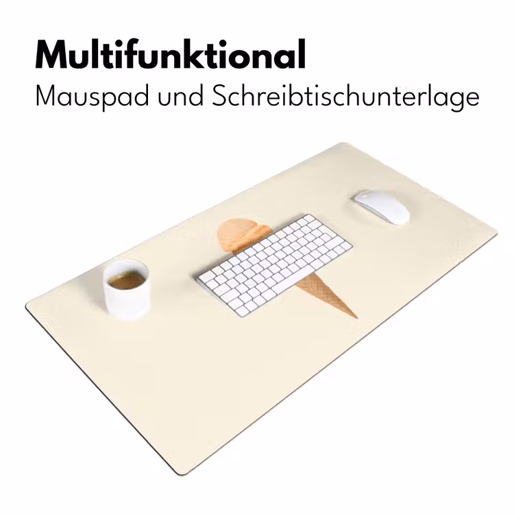 Minimalistisch - Schepijs - Hoorntje - Beige Muismat XXL klein -ysfeer4_duits