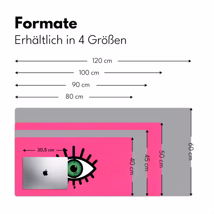 Minimalistisch - Oog - Roze Muismat XXL klein -ysfeer5_duits