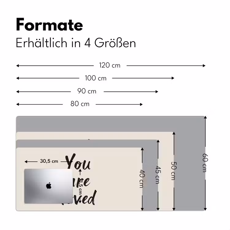 Minimalistisch - Beige - Love Muismat XXL klein -ysfeer5_duits