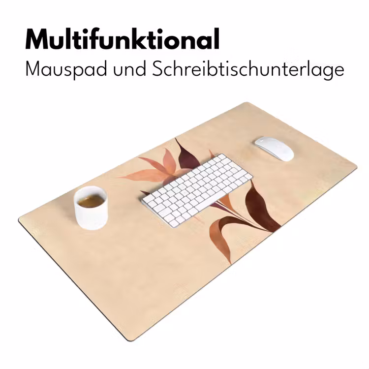 Minimalistisch - Bloem - Bladeren - Beige Muismat XXL klein -ysfeer4_duits