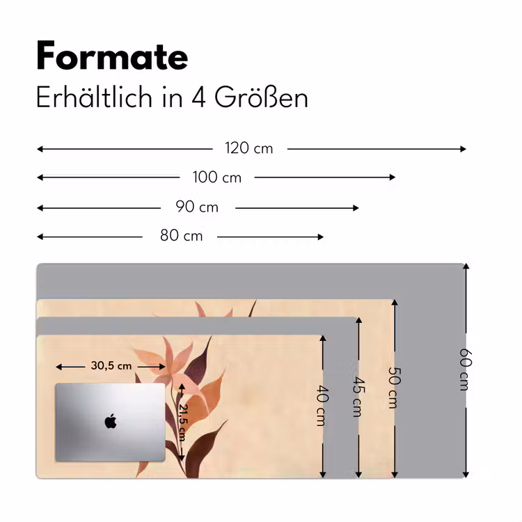 Minimalistisch - Bloem - Bladeren - Beige Muismat XXL klein -ysfeer5_duits