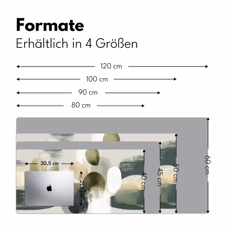 Minimalistisch - Cirkels - Penseelstreken - Beige Muismat XXL klein -ysfeer5_duits