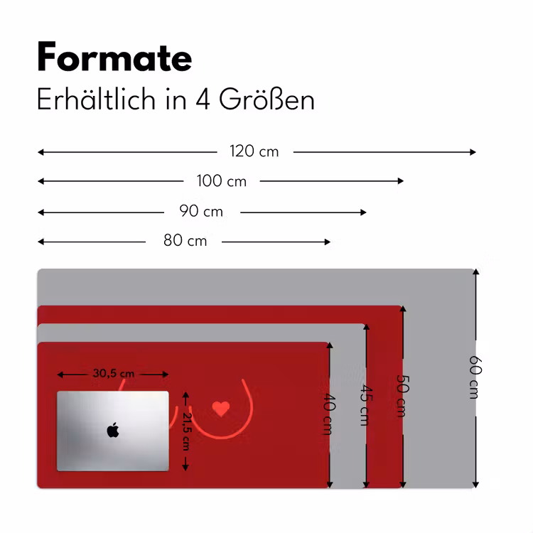 Minimalistisch - Lijnillustratie - Rood Muismat XXL klein -ysfeer5_duits