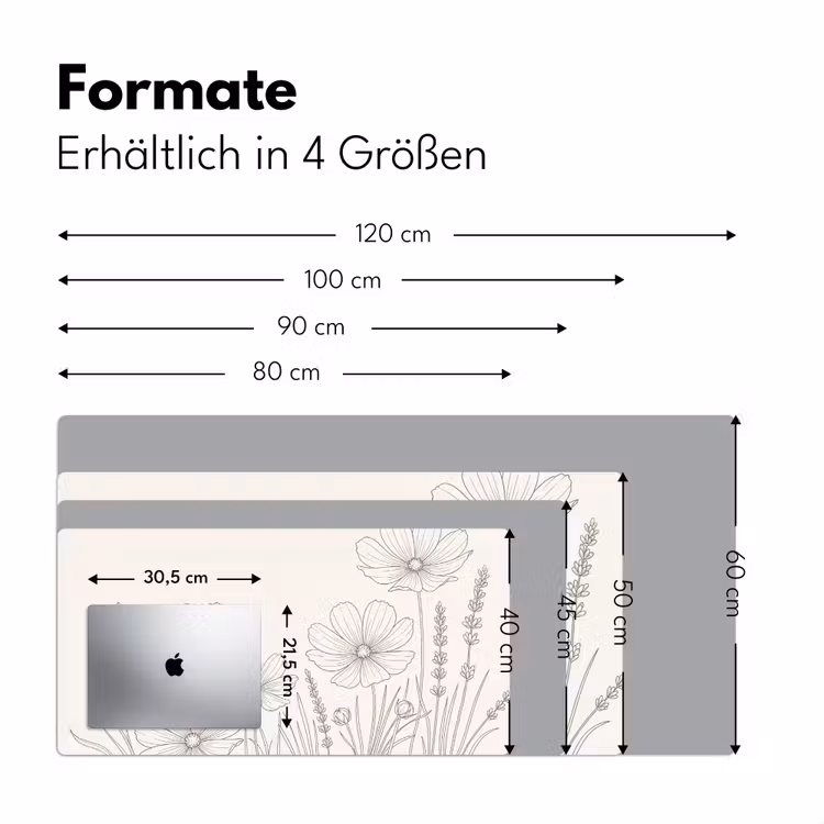 Minimalistisch - Modern - Bloemen - Beige Muismat XXL klein -ysfeer5_duits
