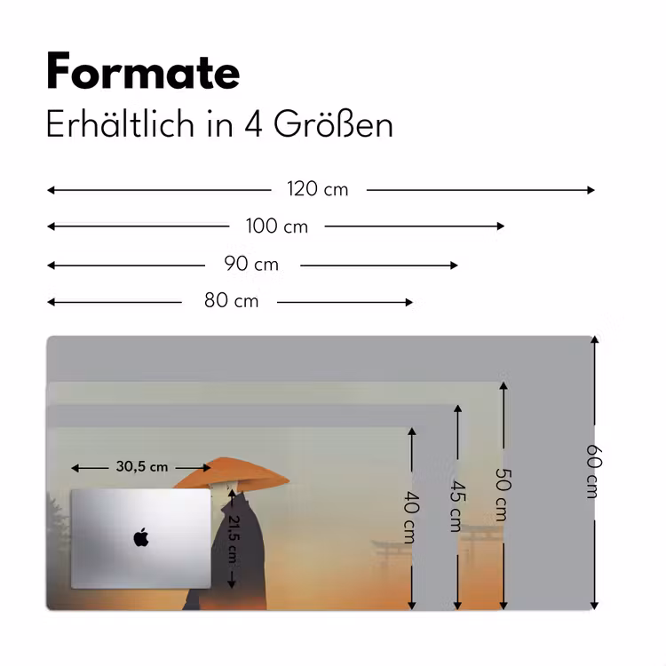 Minimalistisch - Silhouet - Oranje Muismat XXL klein -ysfeer5_duits