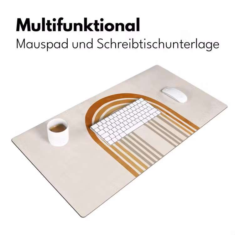 Minimalistisch - Boog - Lijnen - Beige Muismat XXL klein -ysfeer4_duits