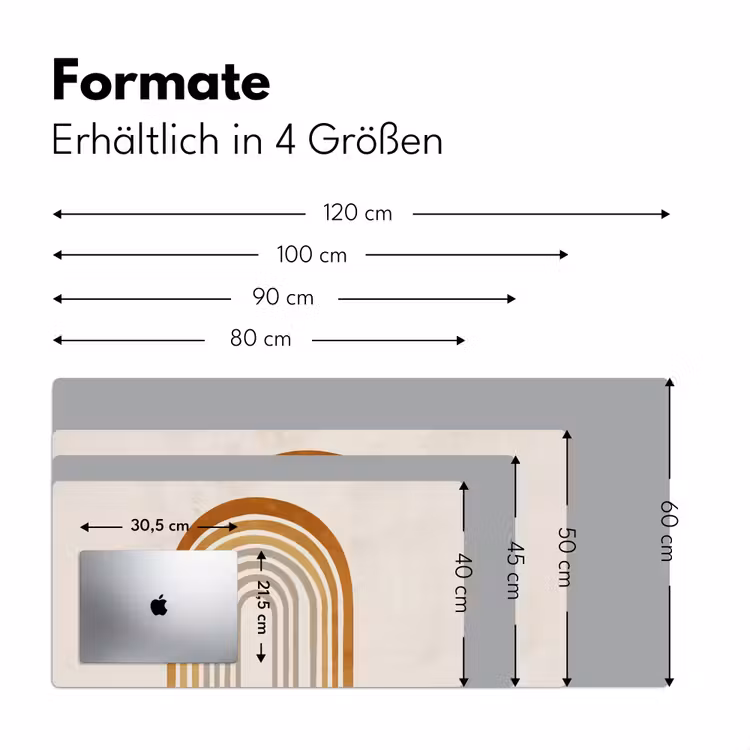 Minimalistisch - Boog - Lijnen - Beige Muismat XXL klein -ysfeer5_duits