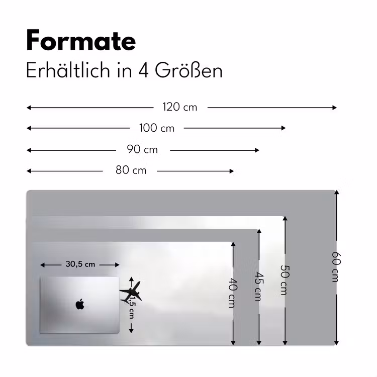 Minimalistisch - Silhouet - Zwart - Vliegtuig Muismat XXL klein -ysfeer5_duits