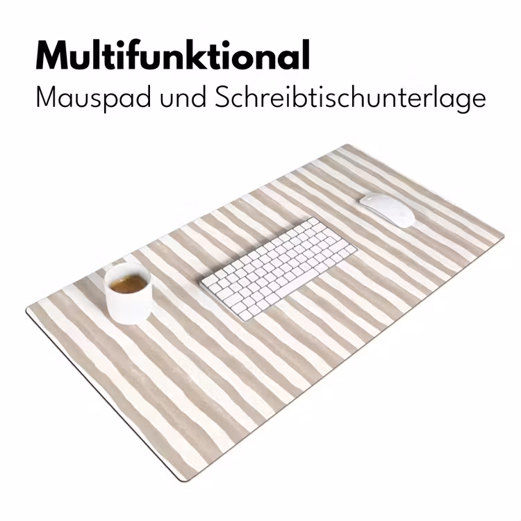 Minimalistisch - Strepen - Beige Muismat XXL klein 681 -ysfeer4_duits