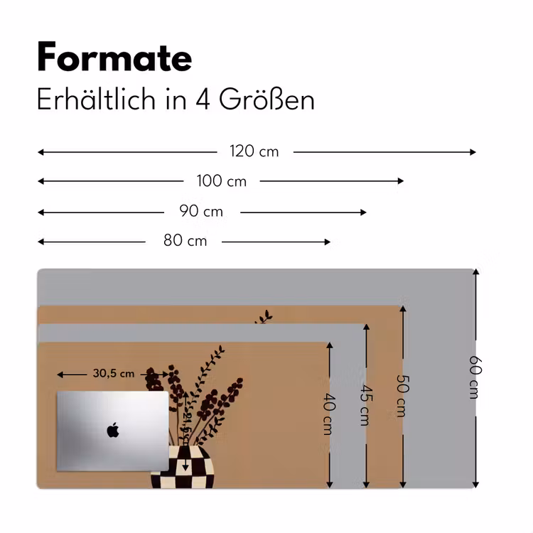 Minimalistisch - Vaas - Bloemen - Bruin Muismat XXL klein -ysfeer5_duits