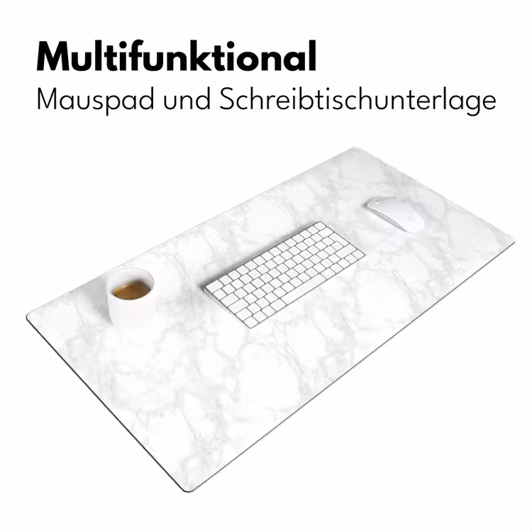 Minimalistisch - Wit - Grijze aders Muismat XXL klein 681 -ysfeer4_duits