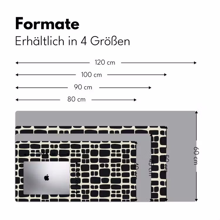 Modern - Organisch - Zwart Muismat XXL klein 681 -ysfeer5_duits