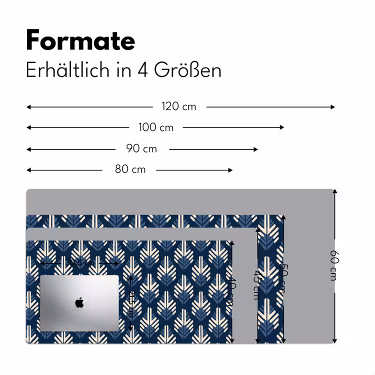 Modern - Patroon - Blauw Muismat XXL klein 681 -ysfeer5_duits