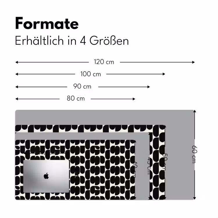 Modern - Patroon - Zwart Muismat XXL klein 681 -ysfeer5_duits