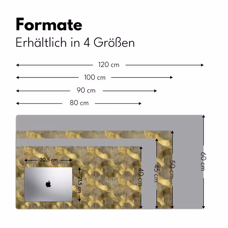 Modern - Geometrisch - Goud Muismat XXL klein 681 -ysfeer5_duits