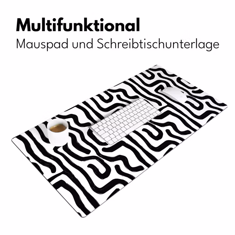 Modern - Lijnen - Zwart Muismat XXL klein 681 -ysfeer4_duits