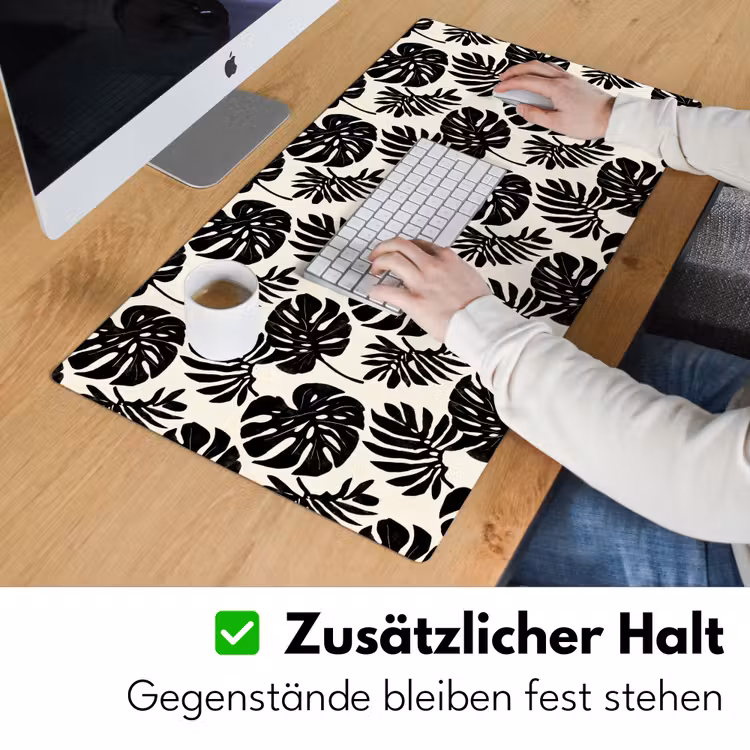 Modern - Monstera - Zwart Muismat XXL klein 681 -ysfeer3_duits