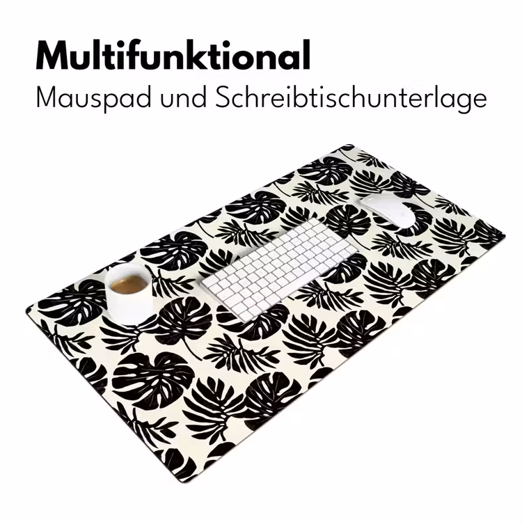 Modern - Monstera - Zwart Muismat XXL klein 681 -ysfeer4_duits