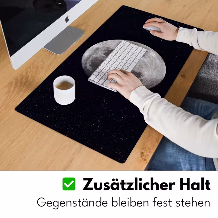 Schreibtischunterlage - Mond – Sterne – Weltraum - Maan - Sterren - Ruimte Muismat XXL klein