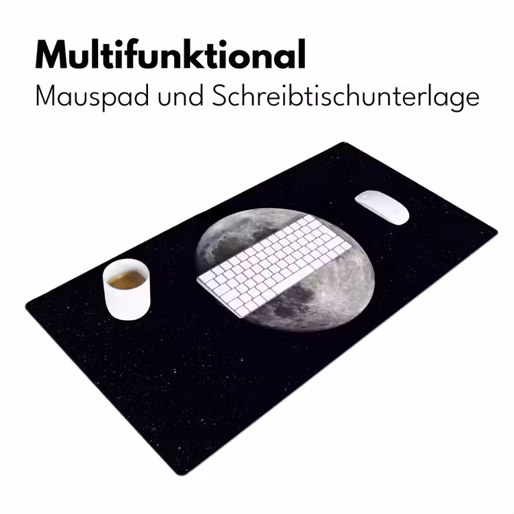 Schreibtischunterlage - Mond – Sterne – Weltraum - Maan - Sterren - Ruimte Muismat XXL klein