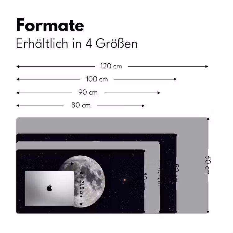 Schreibtischunterlage - Mond – Sterne – Weltraum - Maan - Sterren - Ruimte Muismat XXL klein