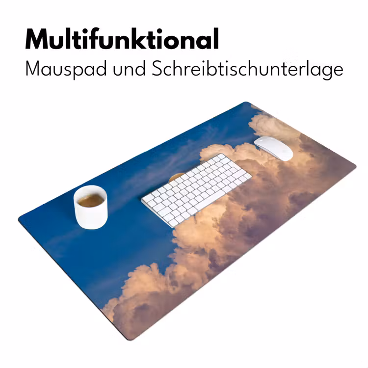 Maan - Wolken - Natuur - Oranje Muismat XXL klein -ysfeer4_duits
