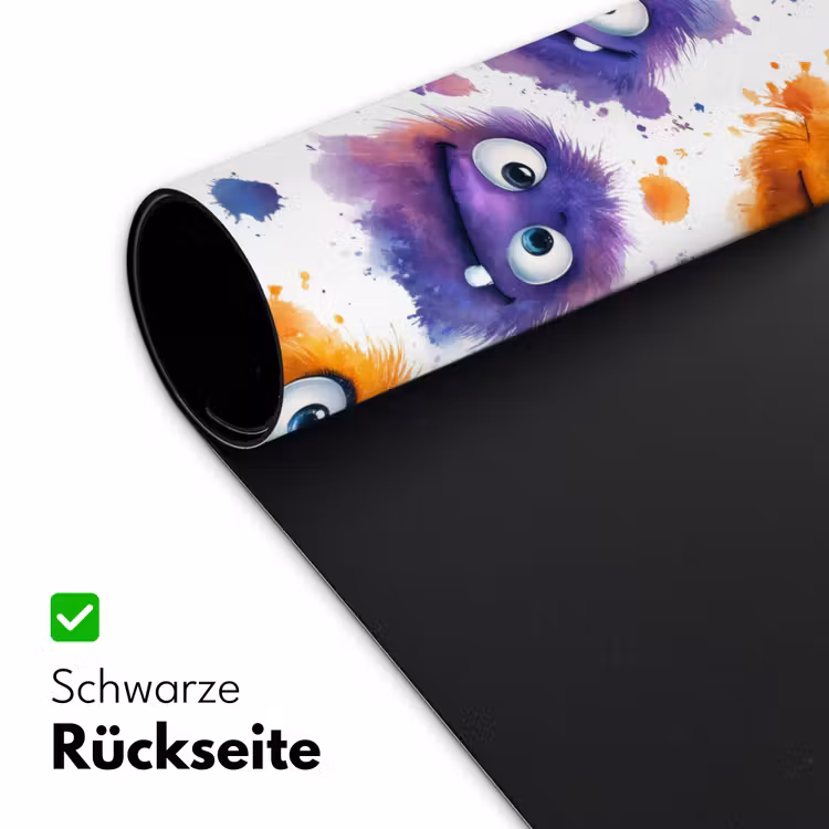 Monstertjes - Aquarel - Kleurrijk Muismat XXL klein 681 -ysfeer2_duits