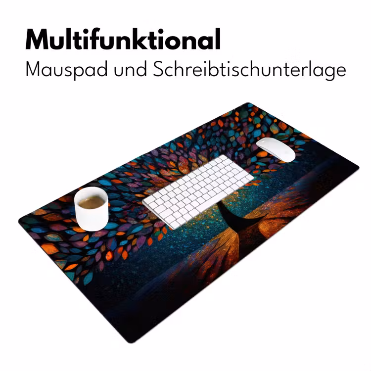 Mozaïek - Kleurrijk - Boom - Takken Muismat XXL klein -ysfeer4_duits