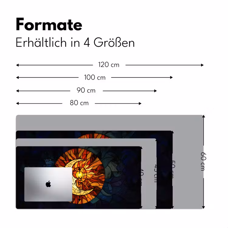Mozaïek - Glas - Maan - Donkerblauw Muismat XXL klein -ysfeer5_duits