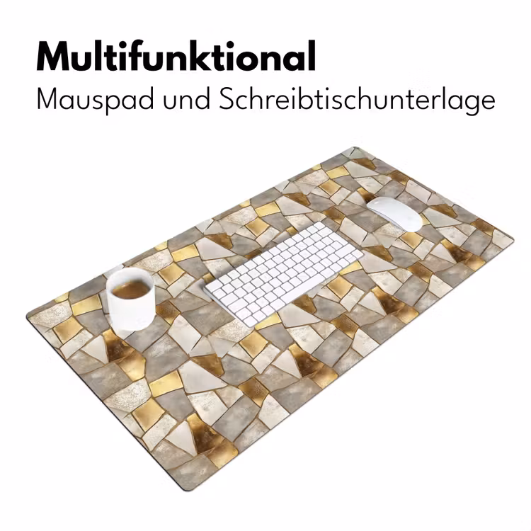 Mozaïek - Marmer - Goud Muismat XXL klein 681 -ysfeer4_duits