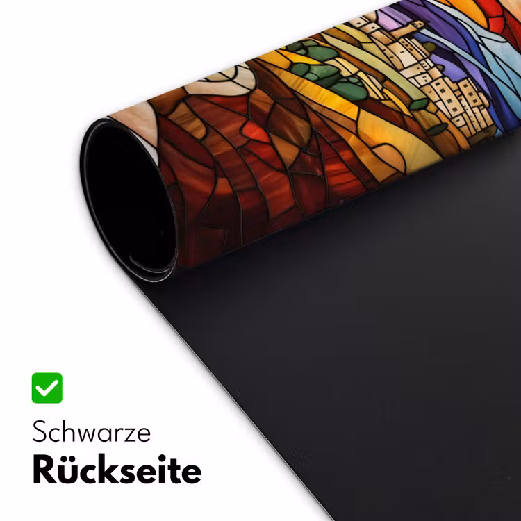 Mozaïek - Zon - Landschap - Dorp Muismat XXL klein -ysfeer2_duits