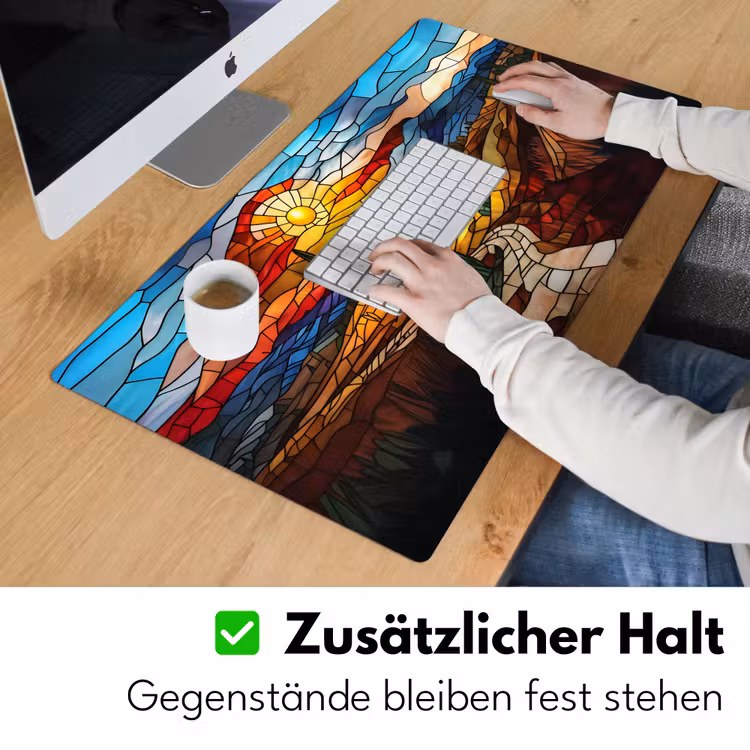 Mozaïek - Zon - Landschap - Dorp Muismat XXL klein -ysfeer3_duits