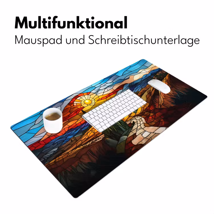 Mozaïek - Zon - Landschap - Dorp Muismat XXL klein -ysfeer4_duits