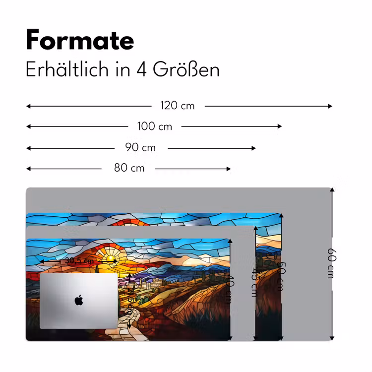 Mozaïek - Zon - Landschap - Dorp Muismat XXL klein -ysfeer5_duits