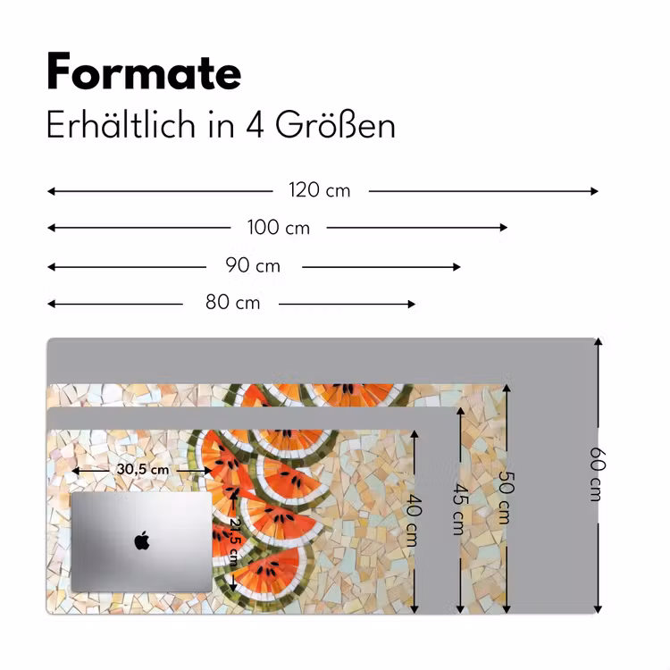 Mozaïek - Watermeloen - Rood - Pitten Muismat XXL klein -ysfeer5_duits