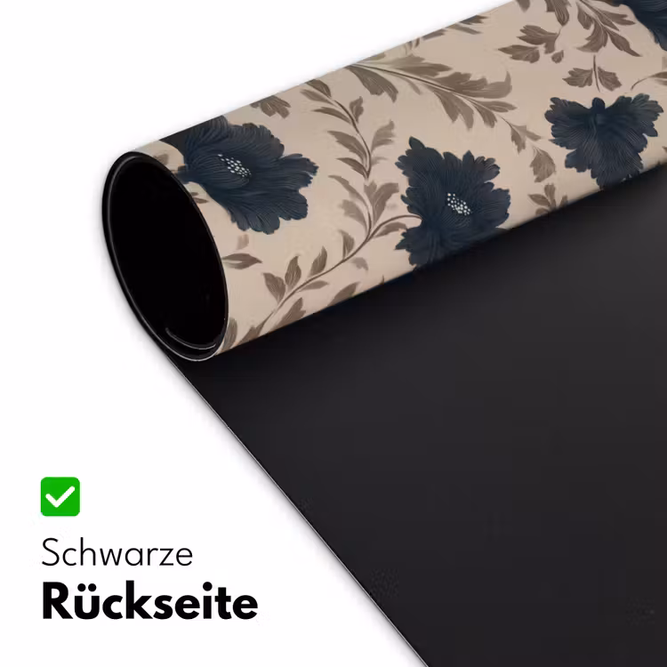 Motief - Bloemen - Zwart - Beige Muismat XXL klein 681 -ysfeer2_duits