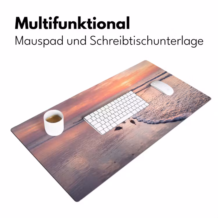 Meeuwen - Strand - Zee - Roze Muismat XXL klein -ysfeer4_duits