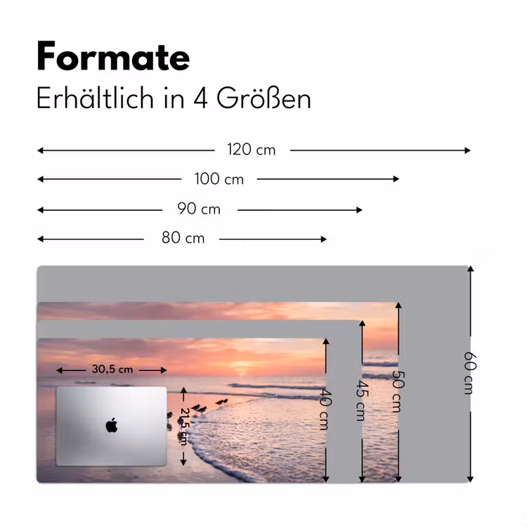 Meeuwen - Strand - Zee - Roze Muismat XXL klein -ysfeer5_duits