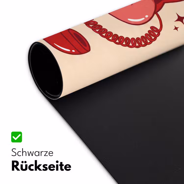 Schreibtischunterlage - Mund – Telefon – Pop-Art – Rot – Illustration — 2