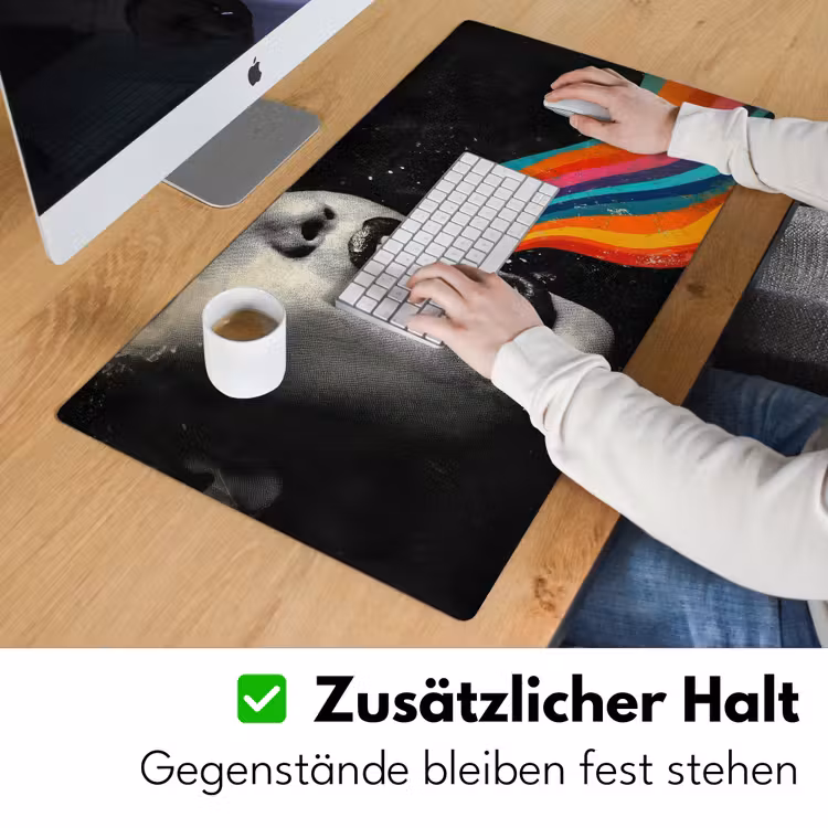 Mond - Golven - Regenboog Muismat XXL klein -ysfeer3_duits