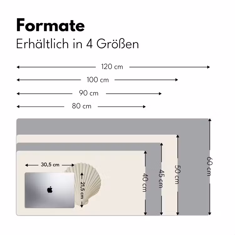Schelp - Minimalistisch - Wit Muismat XXL klein -ysfeer5_duits