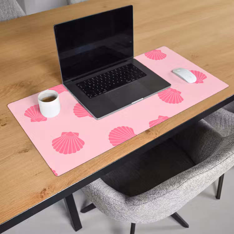 Schelp - Patroon - Zee - Modern - Roze Muismat XXL klein -sfeer1