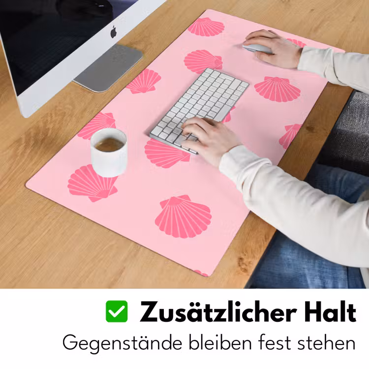 Schelp - Patroon - Zee - Modern - Roze Muismat XXL klein -ysfeer3_duits