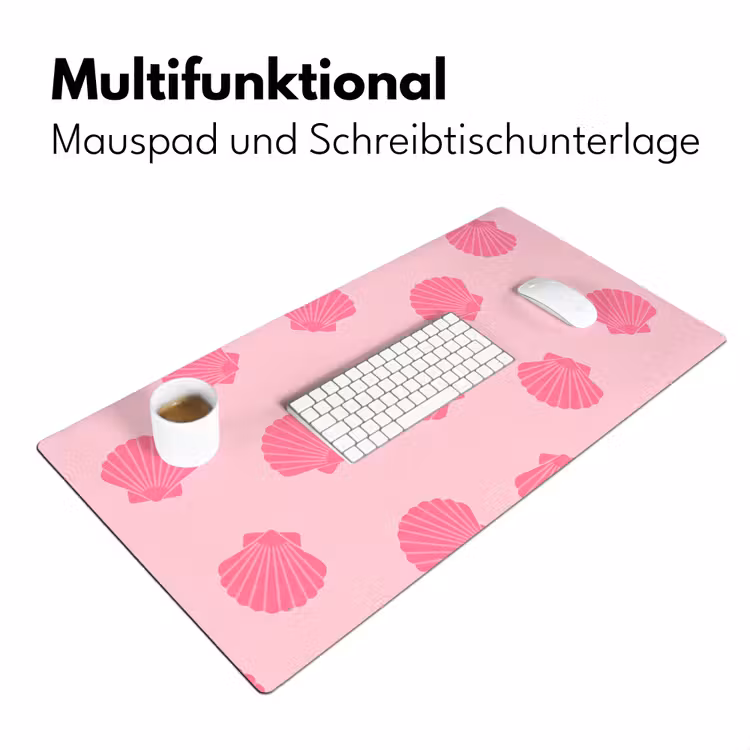 Schelp - Patroon - Zee - Modern - Roze Muismat XXL klein -ysfeer4_duits