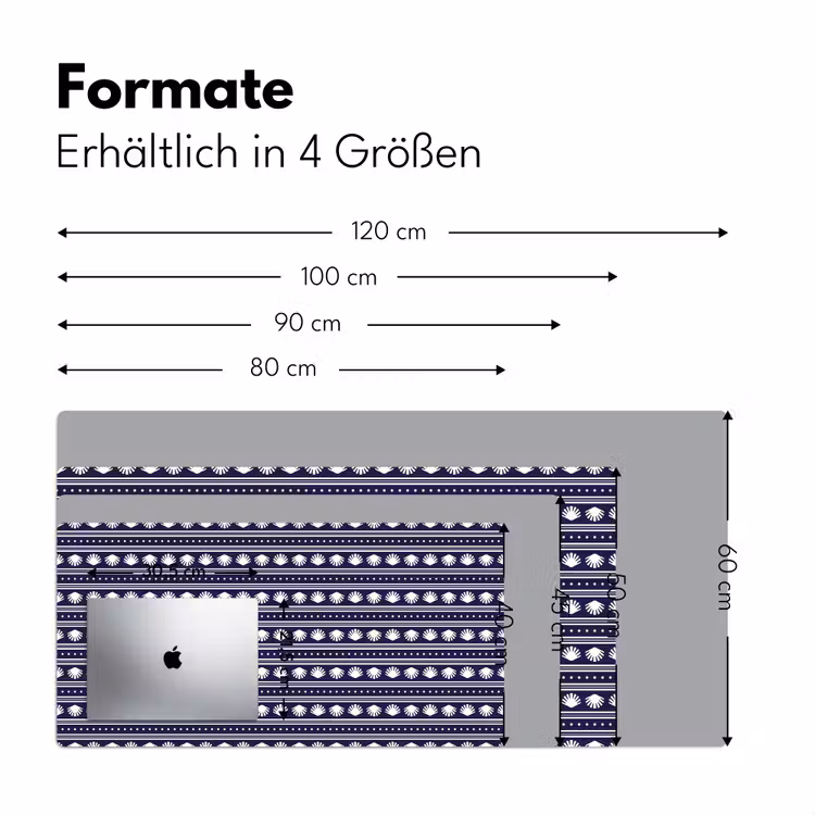 Schelp - Nautisch - Blauw - Wit Muismat XXL klein 681 -ysfeer5_duits
