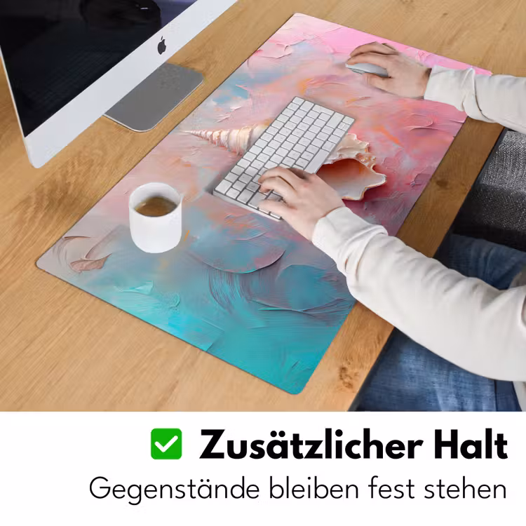 Schelp - Pastel - Pink Muismat XXL klein -ysfeer3_duits