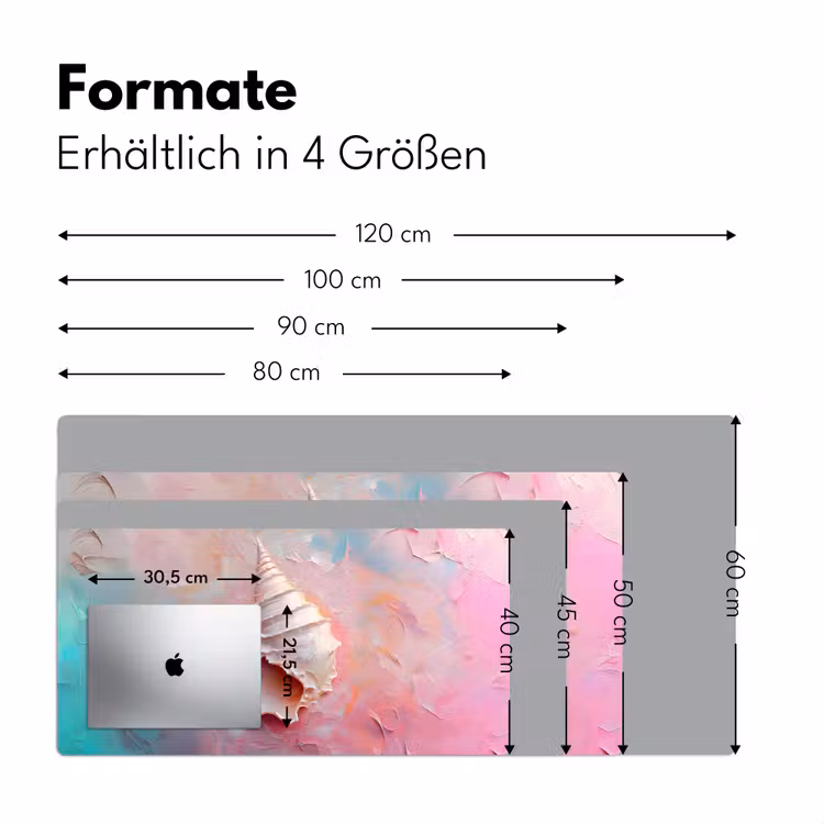 Schelp - Pastel - Pink Muismat XXL klein -ysfeer5_duits
